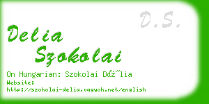 delia szokolai business card